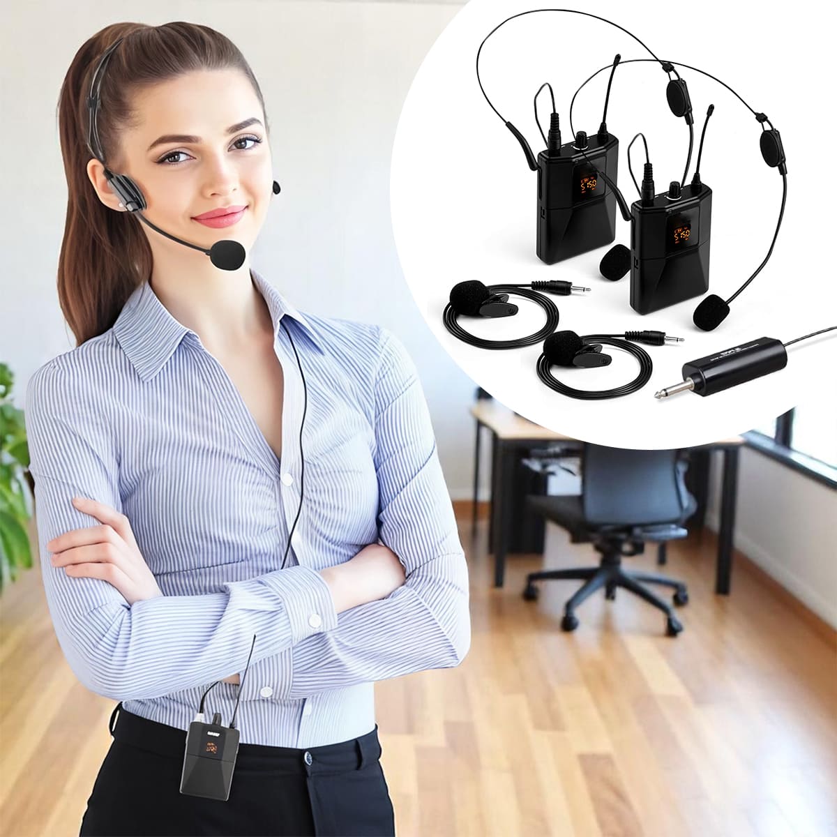 Miniatura 11 de Micrófonos Inalámbricos Dual UHF DX-200H